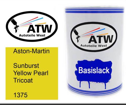 Aston-Martin, Sunburst Yellow Pearl Tricoat, 1375: 500ml Lackdose, von ATW Autoteile West.